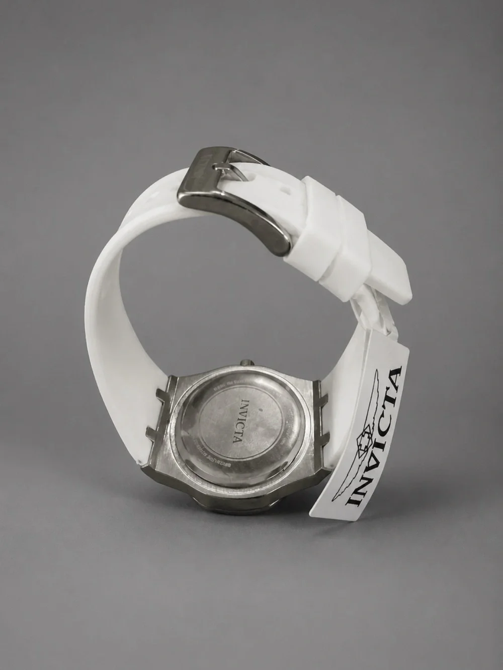 Invicta stainless steel Chronograph Watch with White silicone Strap